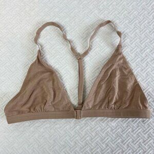Vintage Lululemon Comfort Small A Cup Tan Triangle Cupped Bra Bralette Tan Beige